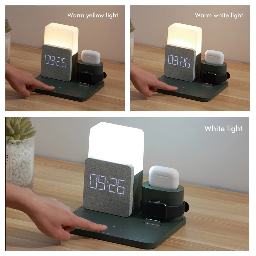 LED Light Bedside Lamp Qi Wireless Charger Dock  GTA Wanted Light   