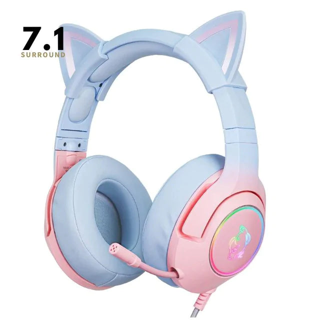 Cute Cat Ear Headphone with Mic  GTA Wanted Light   