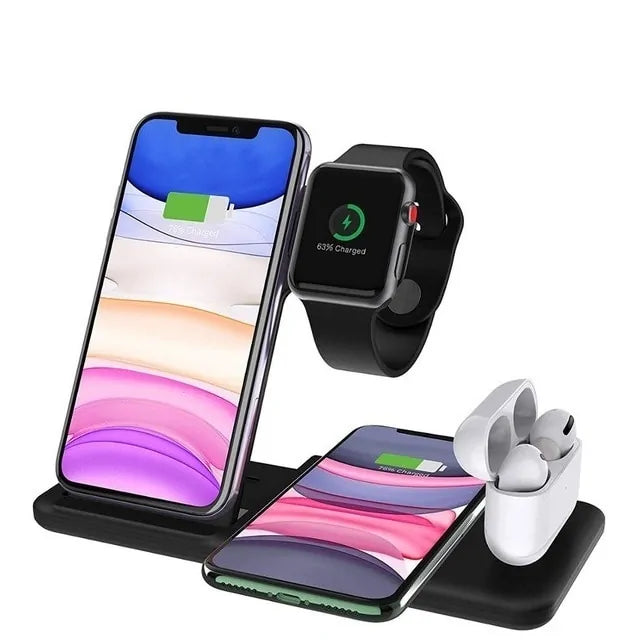 4in1 Fast Wireless Charger  GTA Wanted Light 4 in 1 Black  