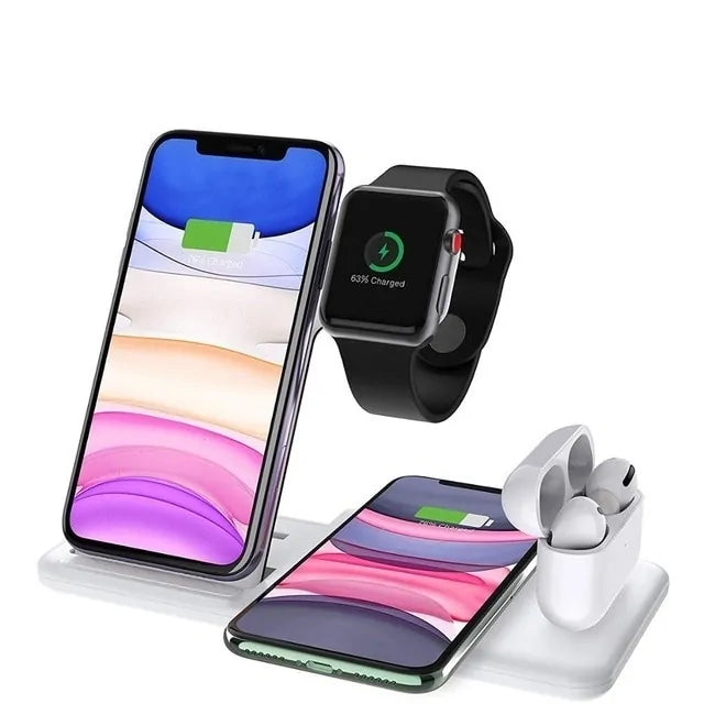 4in1 Fast Wireless Charger  GTA Wanted Light 4 in 1 White  