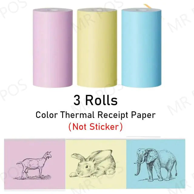 3 Rolls Thermal Paper Sticker Label Label Gadgett-Galaxy   