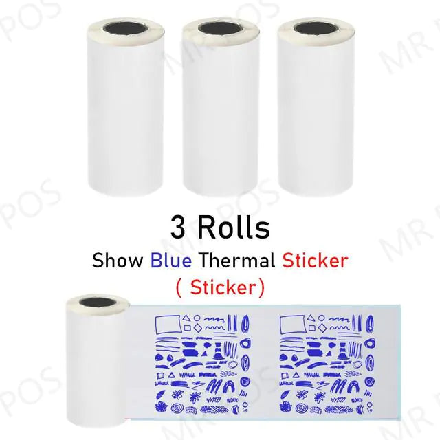 3 Rolls Thermal Paper Sticker Label Label Gadgett-Galaxy   