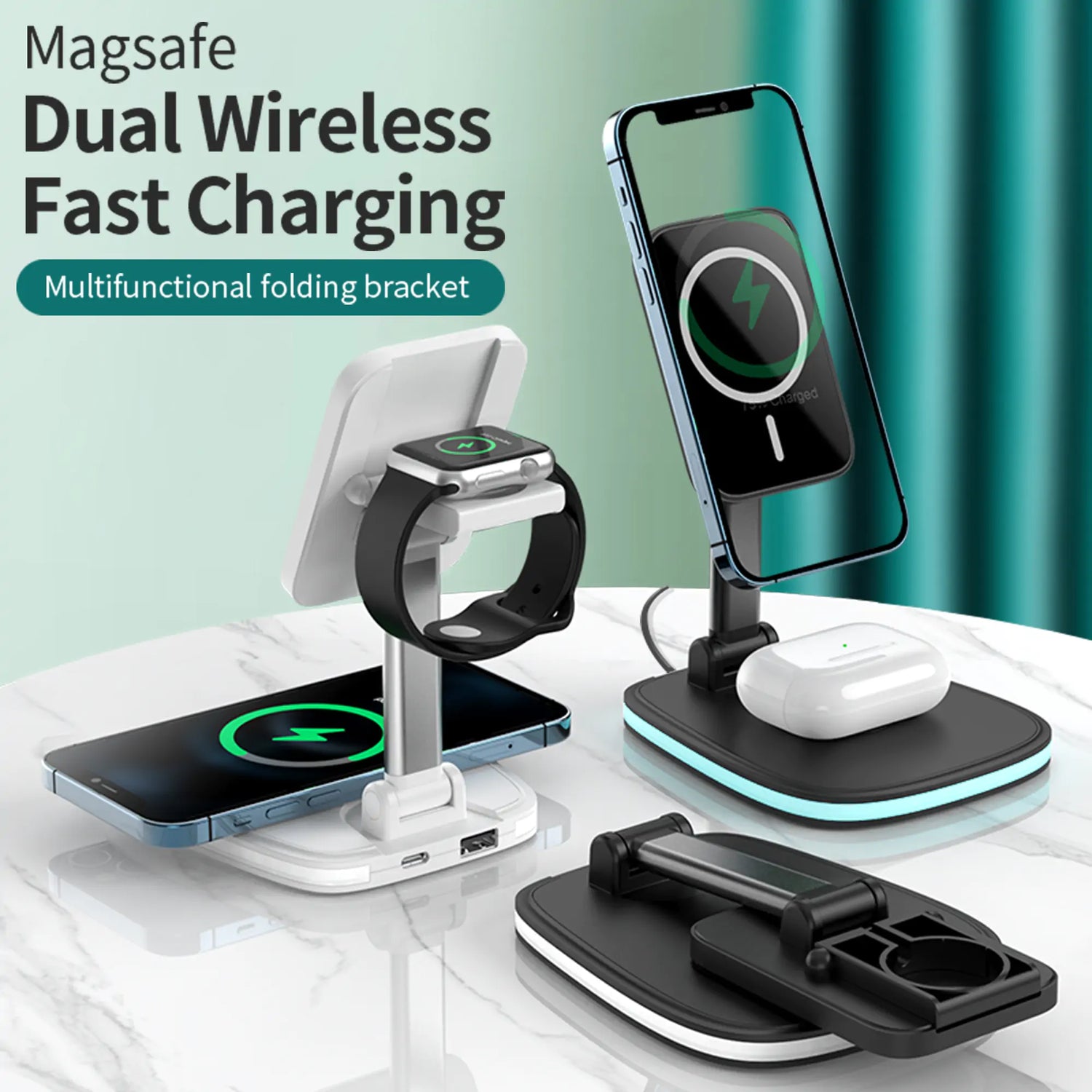 TriMag Folding Wireless Charger  GTA Wanted Light   