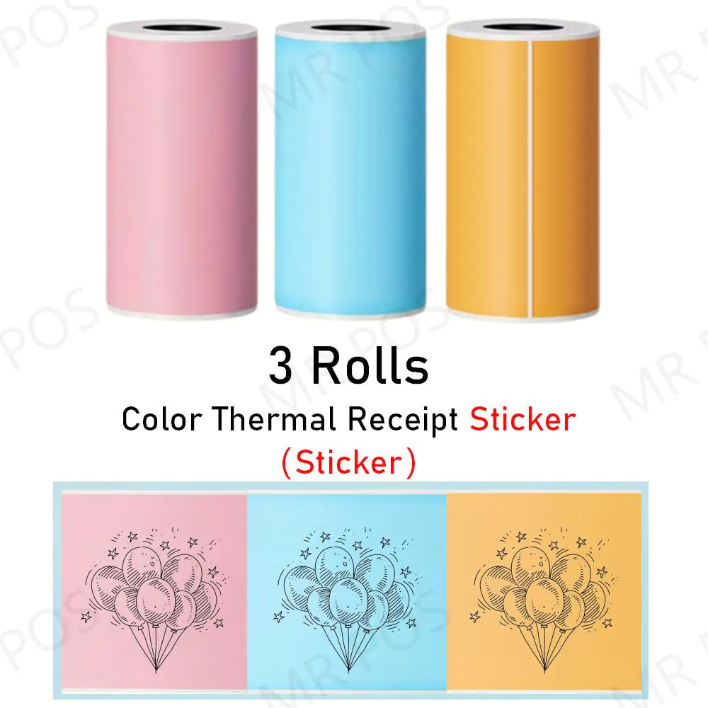 3 Rolls Thermal Paper Sticker Label Label Gadgett-Galaxy   