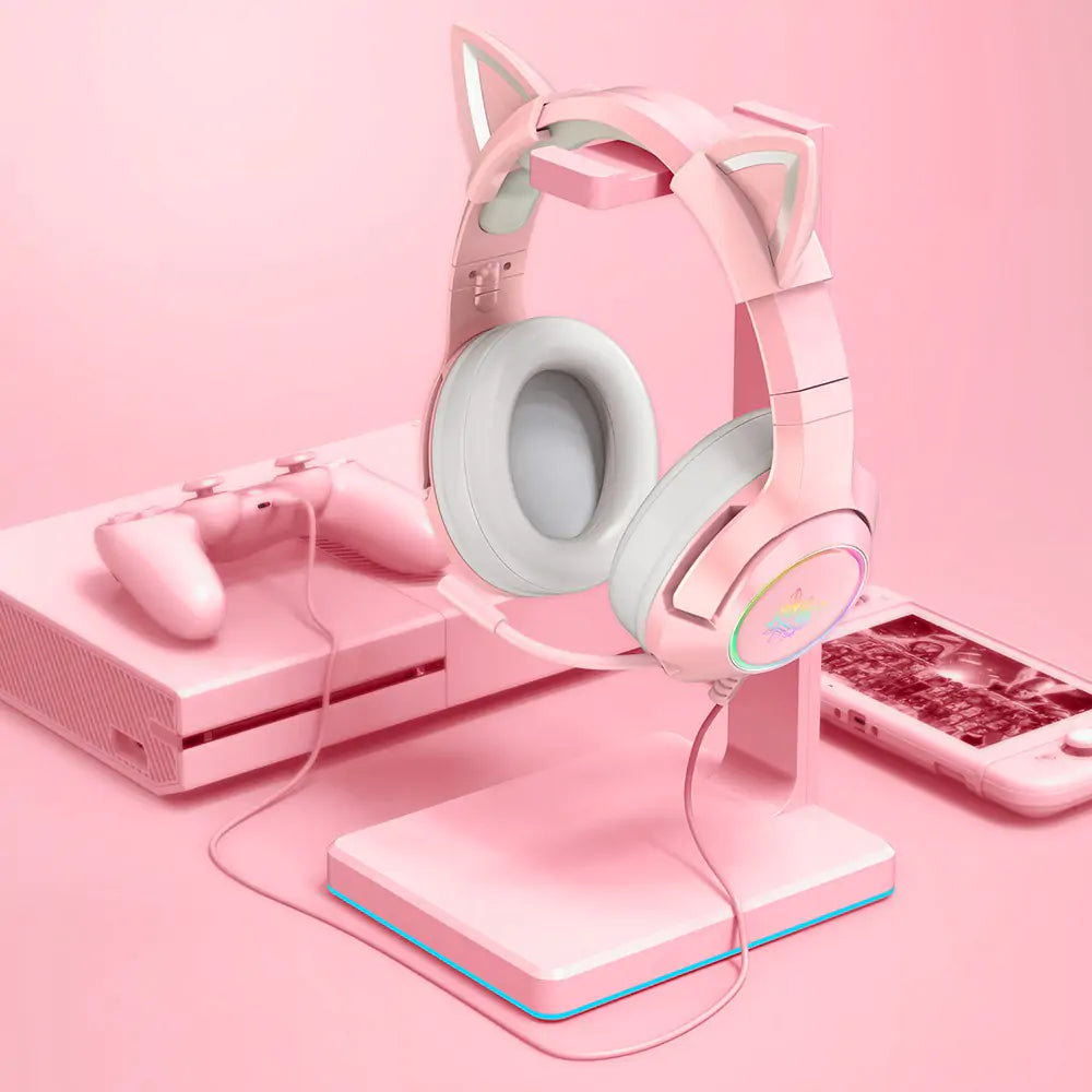 Cute Cat Ear Headphone with Mic  GTA Wanted Light   