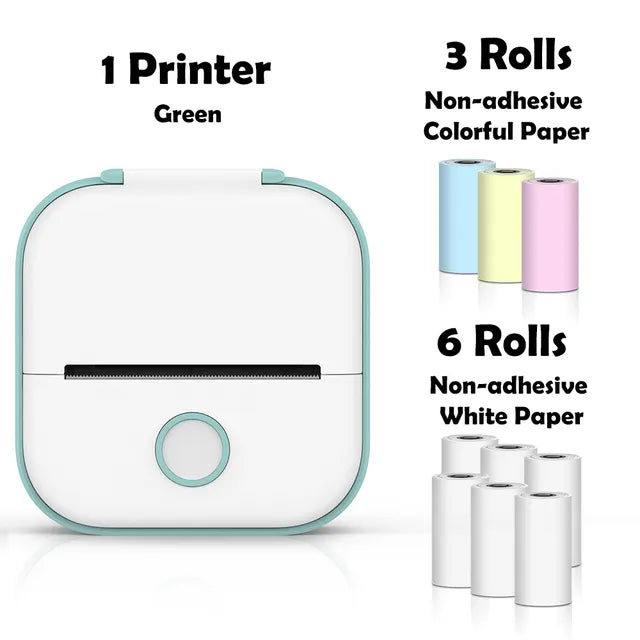 Mini Wireless Thermal Pocket Printer Mini Wireless Thermal Pocket Printer Gadgett-Galaxy Green E  