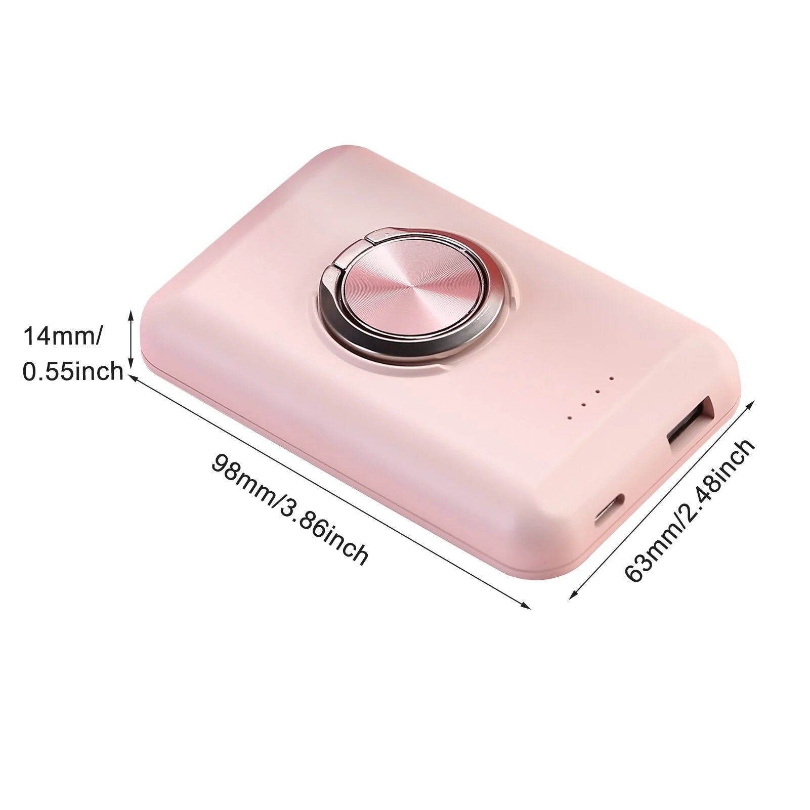 Wireless Mobile Power Supply Charging Power Bank  GTA Wanted Light Pink 98*63*14mm 