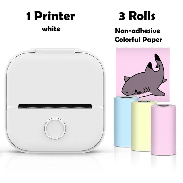 Mini Wireless Thermal Pocket Printer Mini Wireless Thermal Pocket Printer Gadgett-Galaxy White D  