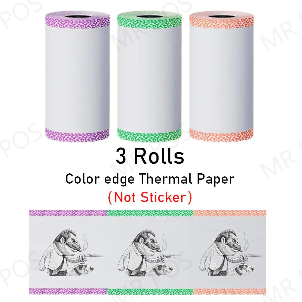 3 Rolls Thermal Paper Sticker Label Label Gadgett-Galaxy   