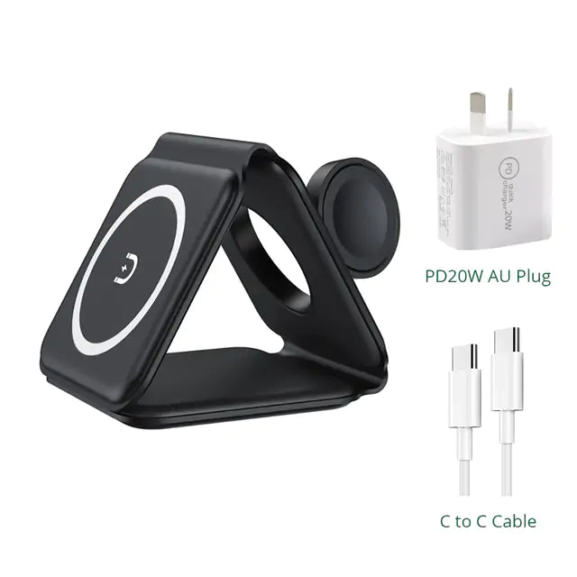 15W Magnetic Wireless Charger  GTA Wanted Light Black With AU Plug  