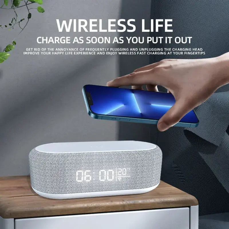 Wireless Charger Alarm Clock  GTA Wanted Light   