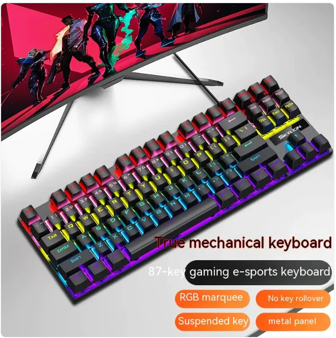 K87 Mechanical Wired Keyboard Gadgett-Galaxy K87 Black Red Axis