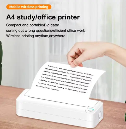 Portable A4 Wireless Thermal Printer Inkless Printing Gadgett-Galaxy   