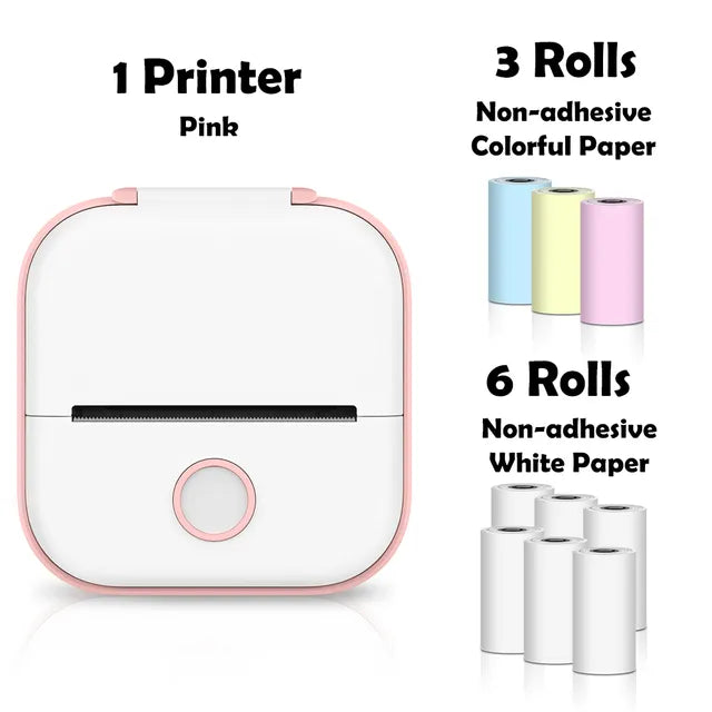 Mini Wireless Thermal Pocket Printer Mini Wireless Thermal Pocket Printer Gadgett-Galaxy Pink E  