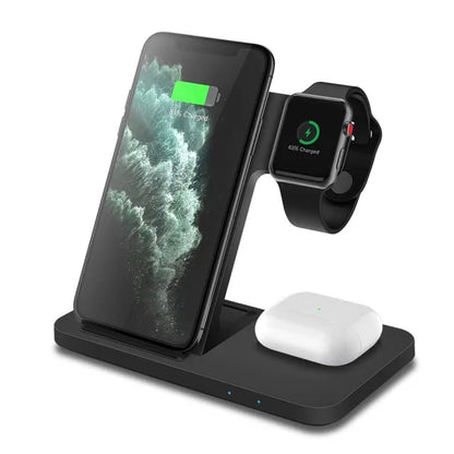 4in1 Fast Wireless Charger  GTA Wanted Light 3 in 1 Black  