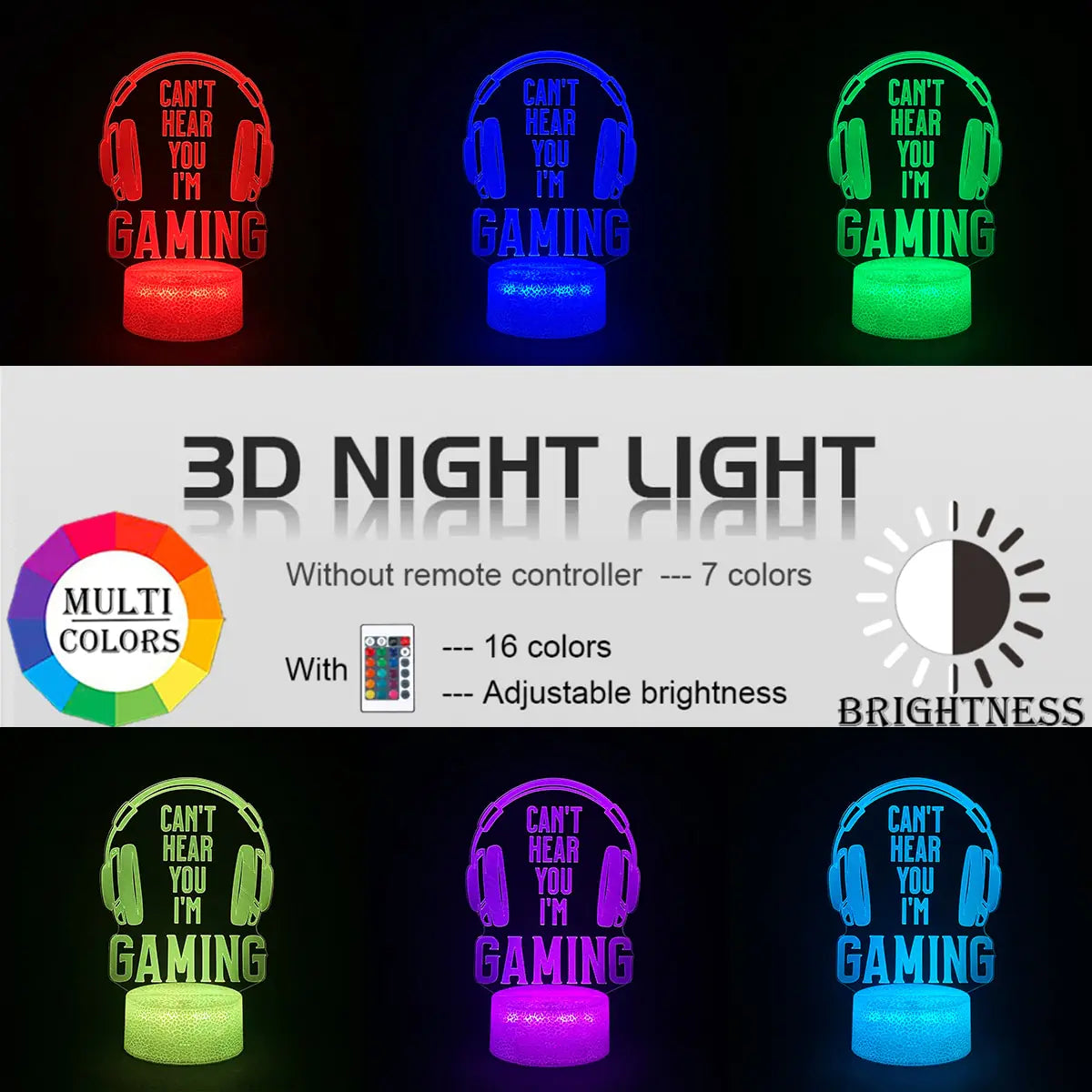 3D LED Gaming Setup RGB Lamp  GTA Wanted Light   