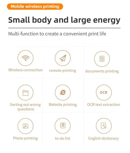 Portable A4 Wireless Thermal Printer Inkless Printing Gadgett-Galaxy   