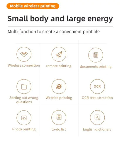 Portable A4 Wireless Thermal Printer Inkless Printing Gadgett-Galaxy   