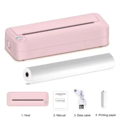 Portable A4 Wireless Thermal Printer Inkless Printing Gadgett-Galaxy Pink  