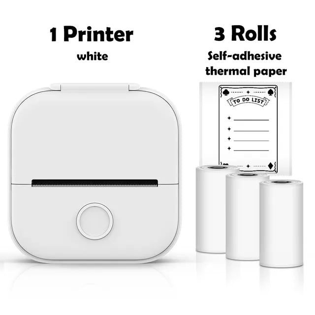 Mini Wireless Thermal Pocket Printer Mini Wireless Thermal Pocket Printer Gadgett-Galaxy White B  