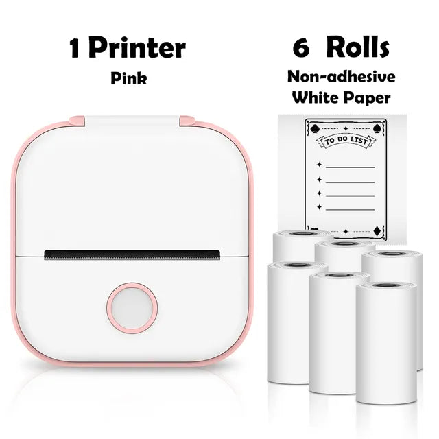 Mini Wireless Thermal Pocket Printer Mini Wireless Thermal Pocket Printer Gadgett-Galaxy Pink A  